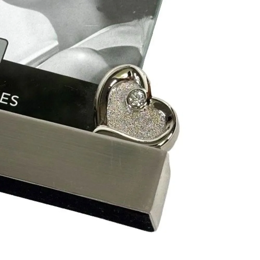 Silver Hearts Wedding Photo Frame Jeweled Rhinestones Expressions Studio Décor